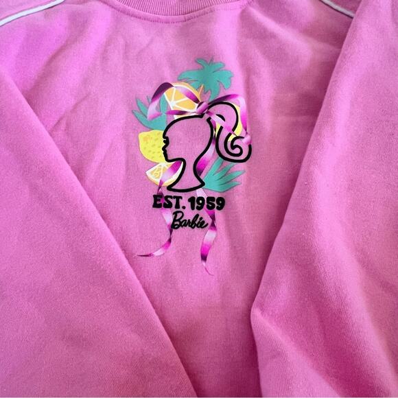NWT Barbie Logo Women's Barbie Lemons Logo Graphic Sweatshirt Pink Size XL - Picture 10 of 15